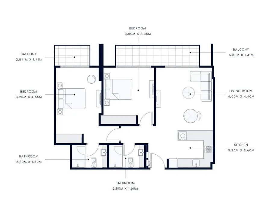 Apartment Modern And Peaceful 2 Bedroom In Amber By Azizi Dubai